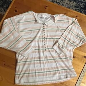 Striped Button-Up Women's Blouse